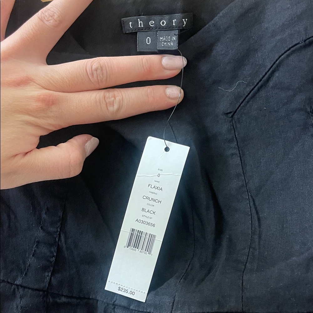 Theory Black Flaxia Crunch Top